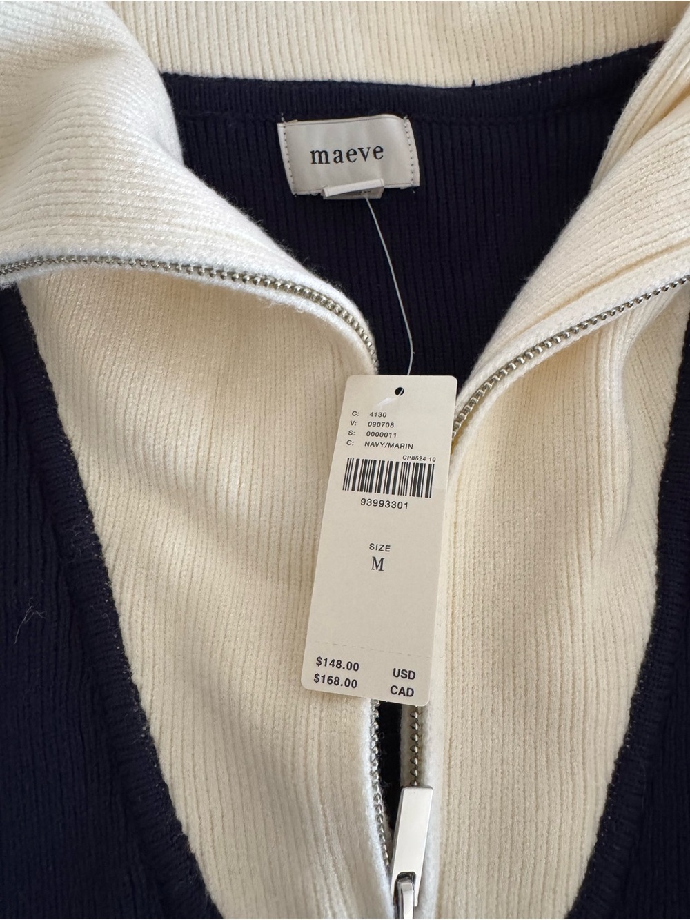 Maeve Navy and Cream Sailor-Style Pleated Mini Dress - Picture 6 of 6
